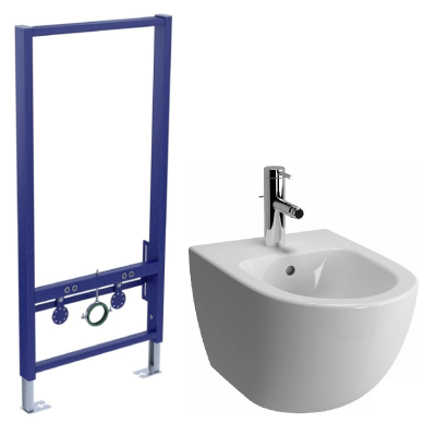 Комплект биде подвесное VitrA Sento 4338B003-1046+инсталляция Aquatek Standart 50 INSB-0000001 купить с доставкой. 100% Оригинал. Гарантия!