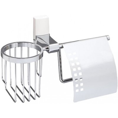 Держатель туалетной бумаги Wasserkraft Leine White K-5059White с держателем освежителя воздуха